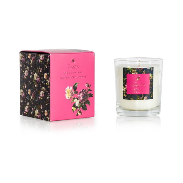 Lumânare parfumată cu aromă de trandafiri și patchouli Bahoma London Oasis Renaissance, 55 ore de ardere