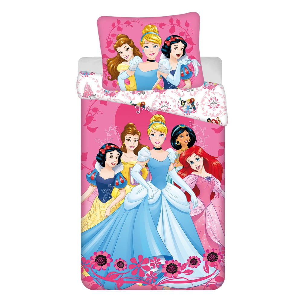 Lenjerie de pat pentru copii din bumbac pentru pat de o persoană 140x200 cm Princezny &quot;Heart&quot; – Jerry Fabrics