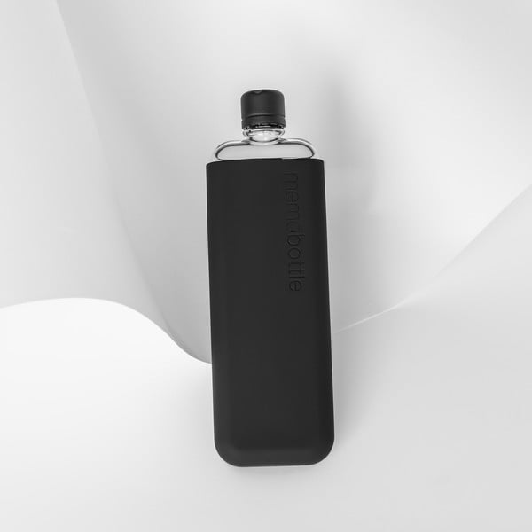 Husă din silicon pentru sticlă SLIM Memobottle Sleeve, negru-image-1