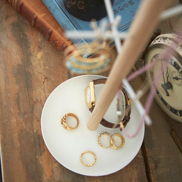 Suport bijuterii cu detalii din lemn de fag YAMAZAKI Tosca Branch, alb-image-2