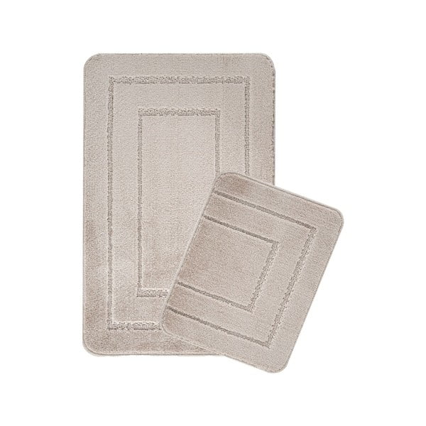 Covorașe de baie maro deschis 2 buc. 50x80 cm Cerceve – Foutastic