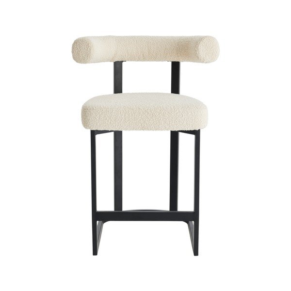 Scaun de bar alb-negru tapițat (înălțime șezut 66 cm) Parie – Ellos Home-image-4