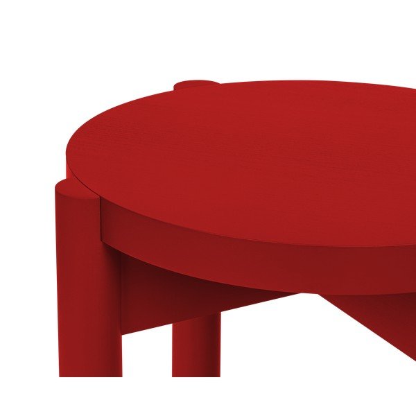 Scaun tip taburet roșu din lemn de fag Hopp – noo.ma-image-3