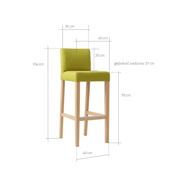 Scaun bar cu picioare de culoare naturală, Custom Form Wilton, roșu-image-2