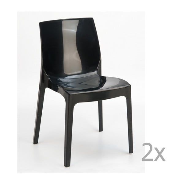 Set de 2 scaune Castagnetti Ophelia, negru