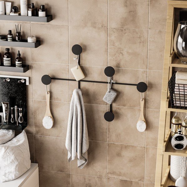 Cuier de perete negru din metal Dama – Kalune Design-image-3