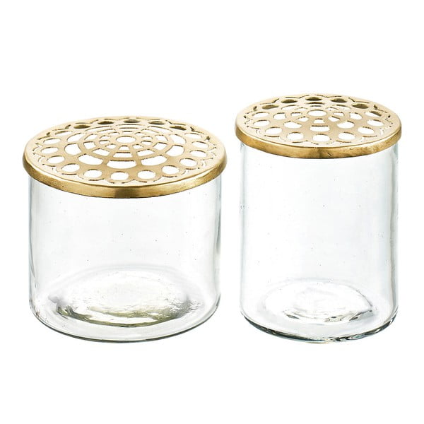 Set 2 vaze din sticlă cu capac Villa Collection Elva