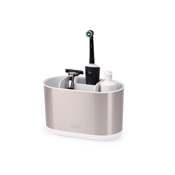 Suport pentru periuța de dinți argintiu din oțel inoxidabil Duo Steel – Joseph Joseph