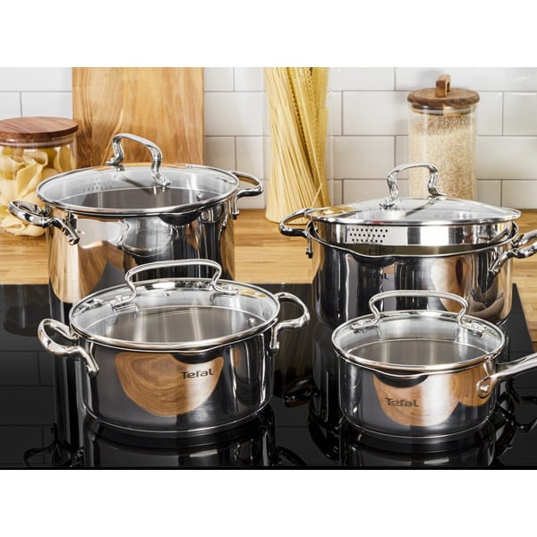 Set de vase pentru gătit 10 buc. din oțel inoxidabil DUETTO+ G719SA55 – Tefal-image-1