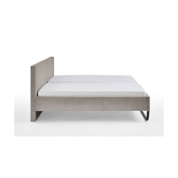 Pat matrimonial gri/maro tapițat fără somieră 180x200 cm Swing – Meise Möbel-image-3