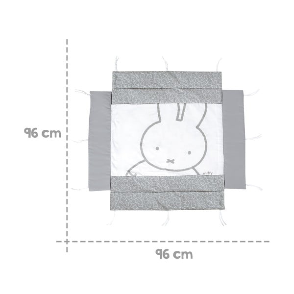 Apărătoare pentru pătuț alb/gri din amestec de bumbac 96 cm Miffy – Roba-image-4
