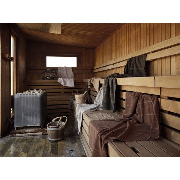 Prosop taupe din bumbac din frotir 50x100 cm Sauna – Zone-image-1