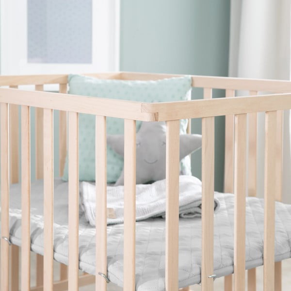 Țarc pentru copii gri din lemn masiv de fag 75x100 cm Roba style – Roba-image-1