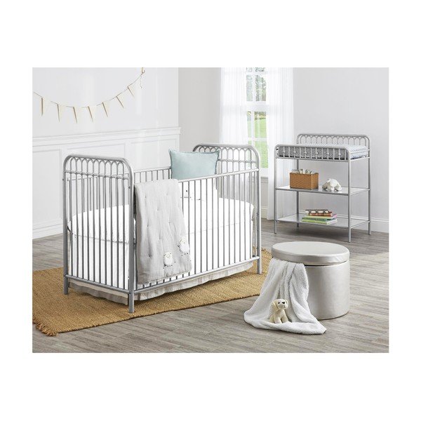 Comodă de copii gri deschis înaltă din metal cu masă de schimbat 87x102 cm Monarch Hill – Støraa-image-3