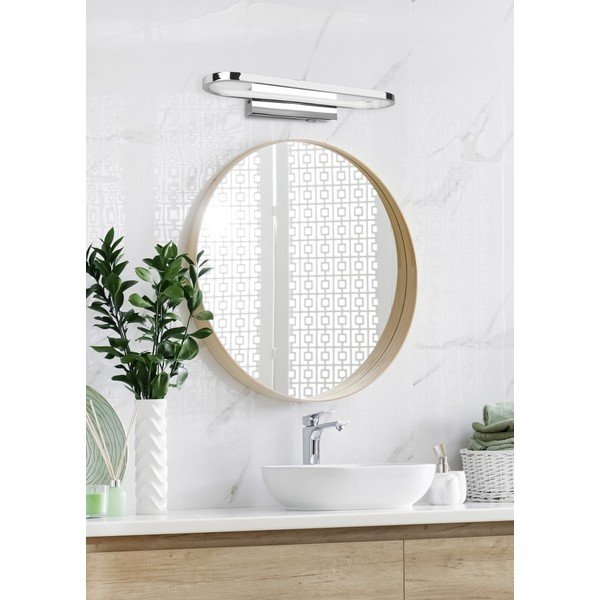 Aplică de perete argintiu-lucios LED (lungime 40 cm) Gianni – Trio-image-1