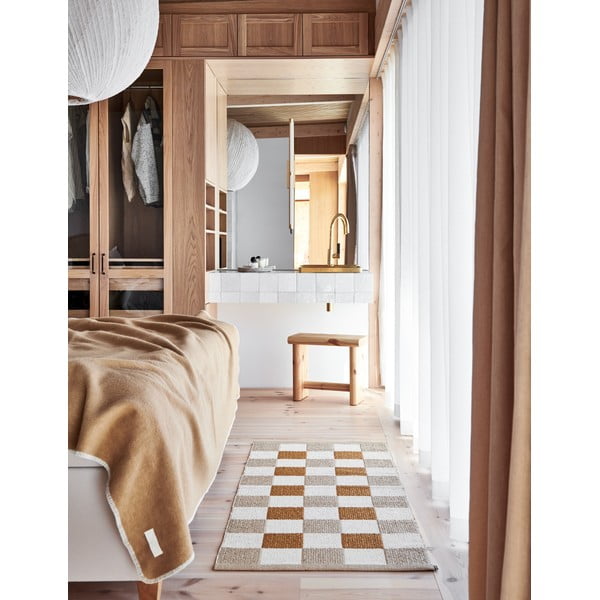 Pătură galben ocru din amestesc de lână 140x200 cm Ylva Ochre – Pappelina-image-4