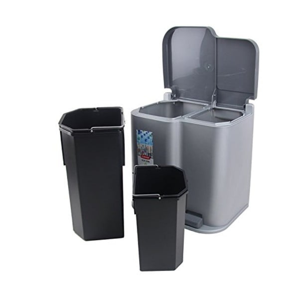 Coș de gunoi cu pedală Curver Duo gri, 21 l-image-2