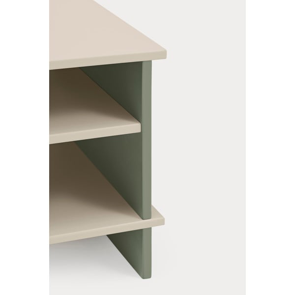Noptieră verde/crem cu rafturi Inari – Teulat-image-4