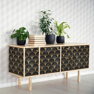 Tapet decorativ pentru mobilier Ambiance Youlika, negru - auriu