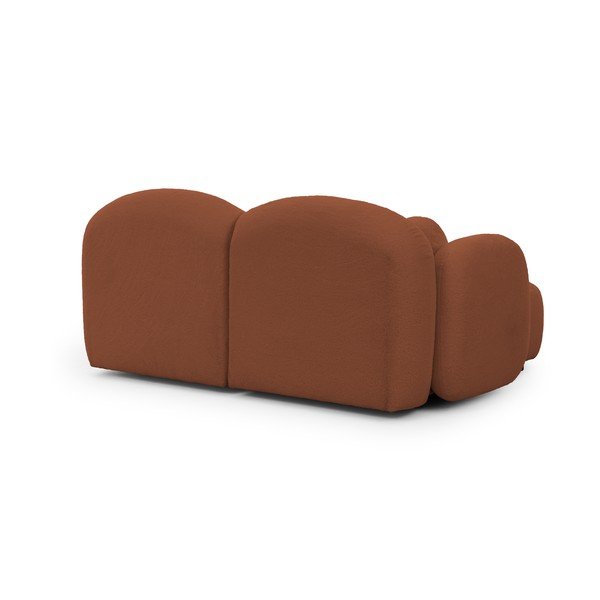 Colțar teracotă cu tapițerie din țesătură bouclé (cu colț pe partea stângă/cu șezlong) Orbit – Ropez-image-3