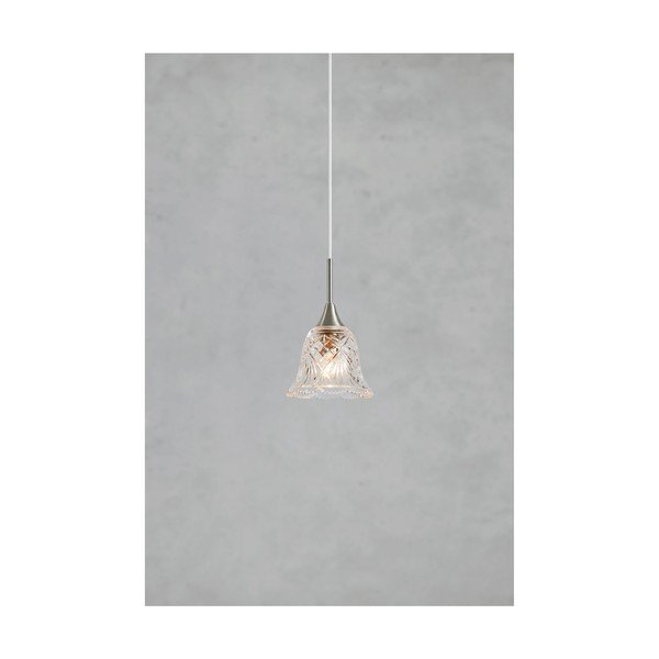 Lustră argintie cu abajur din sticlă ø 13,5 cm Luna – Markslöjd-image-2