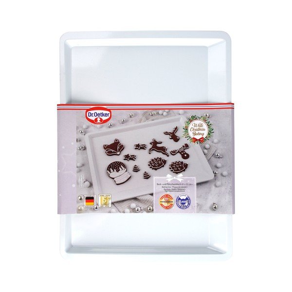 Tavă de copt albă din oțel White Christmas Baking - Dr. Oetker, 42 x 33 cm-image-3