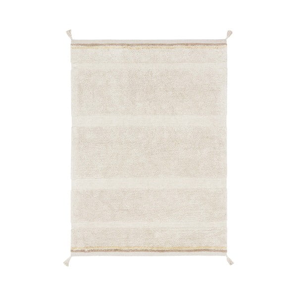 Covor crem lavabil/țesut manual din bumbac 90x130 cm Bloom Natural – Lorena Canals