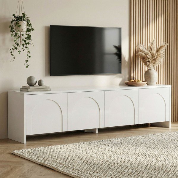 Comodă TV albă 180x45x32 cm Aurelia – Kalune Design-image-1