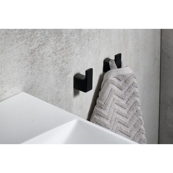 Set de 2 cârlige din metal Sapho Pirenei, negru-image-1