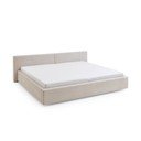 Pat matrimonial bej tapițat cu spațiu de depozitare cu somieră 200x240 cm Cube – Meise Möbel