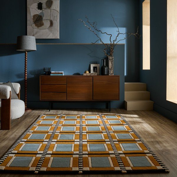 Covor țesut manual din lână 140x200 cm Quadro Wool – Flair Rugs-image-1