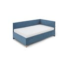 Pat pentru copii  albastru pe colț tapițat cu spațiu de depozitare cu somieră 120x200 cm Cool – Meise Möbel
