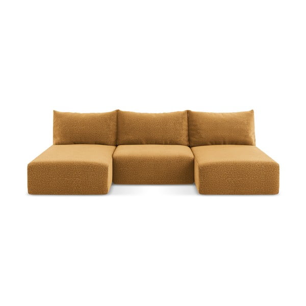 Colțar portocaliu extensibil/cu spațiu de depozitare Kalena – Makamii