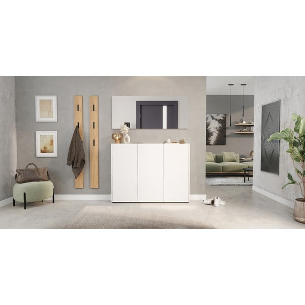 Dulap alb cu aspect de lemn de stejar 138x105x25 cm Libbiano – Germania-image-4