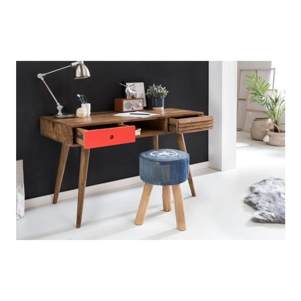 Birou din lemn masiv de palisandru Skyport REPA, sertar roșu-image-1