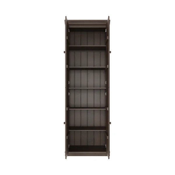 Dulap maro închis din lemn de pin 74x223x37 cm Anita – Støraa-image-2