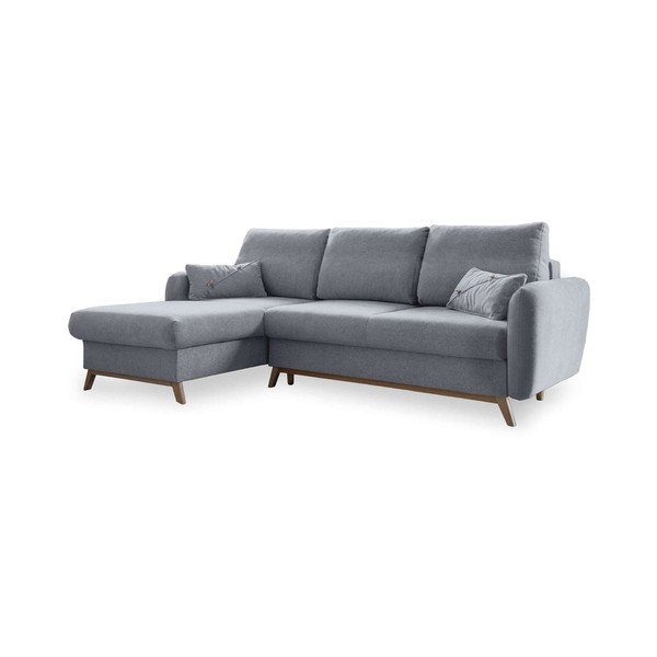 Colțar extensibil cu șezlong pe partea stângă Miuform Scandic Lagom, gri deschis