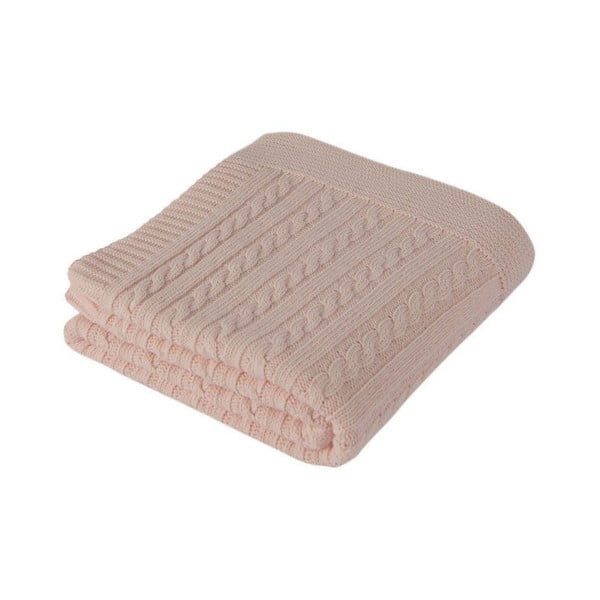 Pătură din amestec de bumbac pentru copii Homemania Decor Lexie, 90 x 90 cm, roz