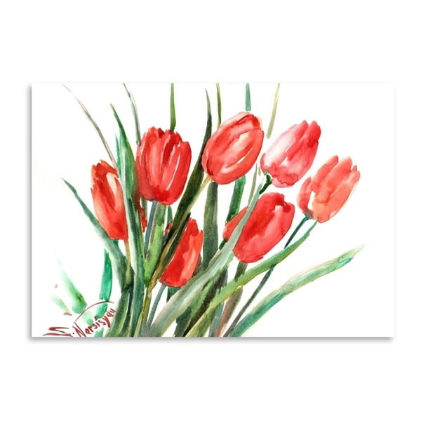 Poster de artă, Red Tulips, autor Suren Nersisyan, 30 x 21 cm