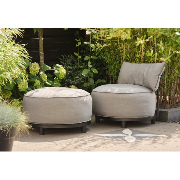 Fotoliu de grădină gri deschis capitonat Emma – Hartman-image-1