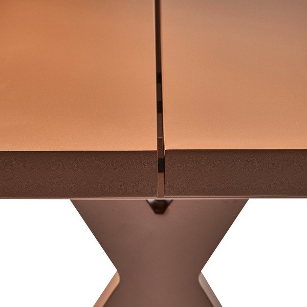 Bancă de grădină maro din metal Delta – Exotan-image-4