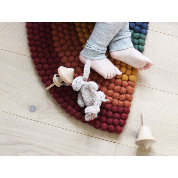 Covor cu bile din lână, pentru camera copiilor Wooldot Ball Rugs Rainbow Multi-image-2