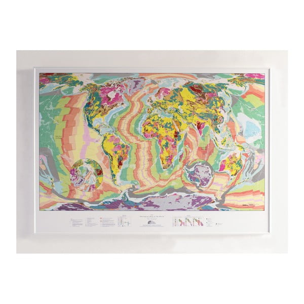 Hartă în husă transparentă World Geology Map, 100 x 70 cm