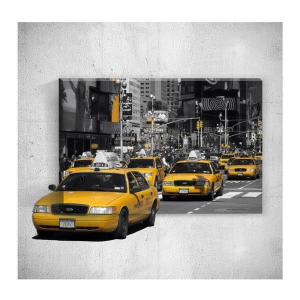 Tablou de perete 3D Mosticx Yellow Taxis, 40 x 60 cm