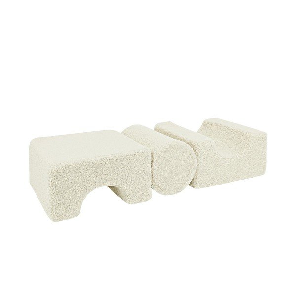 Teren de joacă din spumă alb 3 buc. din material bouclé înălțime 30 cm 83x45 cm – Meowbaby-image-4
