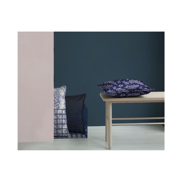 Față de pernă decorativă Velvet Atelier Sea, 50 x 25 cm, alb-albastru-image-2