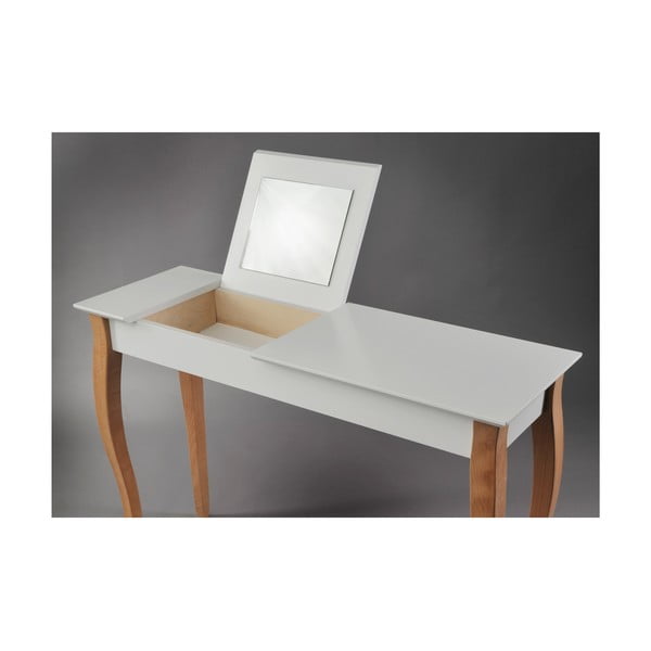 Masă de toaletă cu oglindă Ragaba Dressing Table, lungime 105 cm, alb-image-3