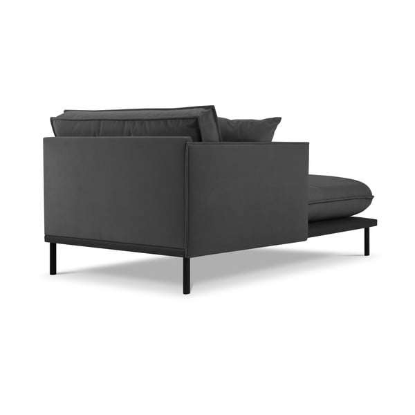 Șezlong gri închis cu tapițerie din catifea (cu colț pe partea stângă ) Auguste – Interieurs 86-image-2