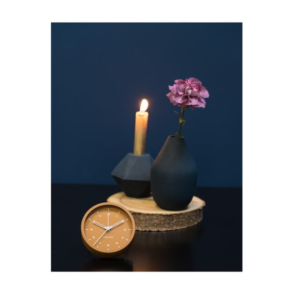 Ceas cu alarmă Karlsson Tinge, ø 9 cm, maro caramel-image-1