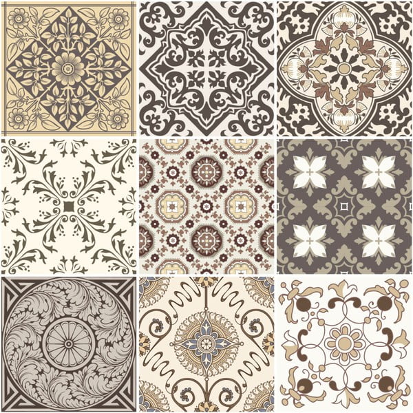 Set 9 autocolante de perete Ambiance Cement Tiles Ancona, 10 x 10 cm-image-1